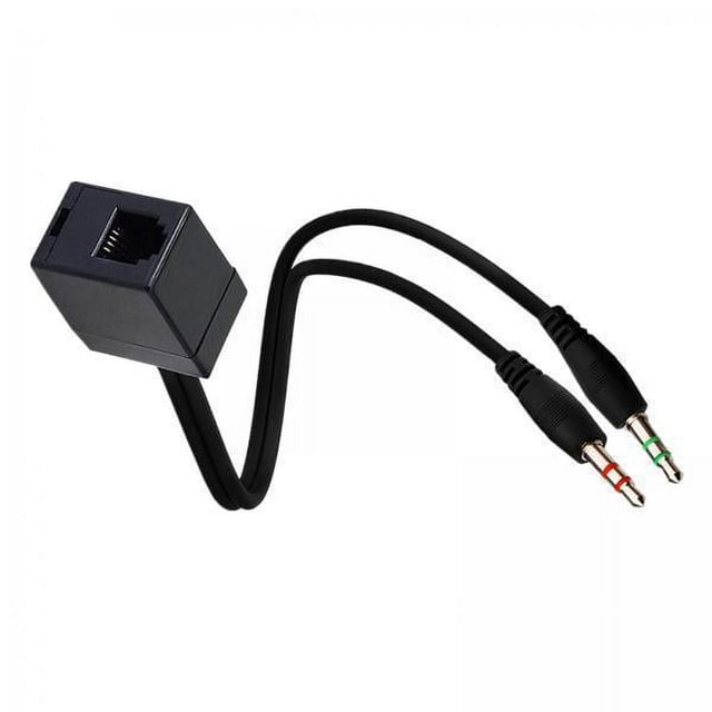 6x Convertidor de Cable Adaptador Profesional RJ9 4P4C Hembra a Doble Macho de 3,5 Mm 6 piezas