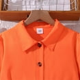 thumbnail image 5 of XEGLSBU Flower Girl Dress 3T Floral Kids Elegant Long Sleeve Lapel Shirt Dress with Belt for Girls Casual Formal Party Dresses Orange Size 7-8 Years, 5 of 9