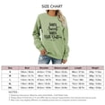 thumbnail image 5 of Sudadera informal de manga larga verde oliva con cuello redondo, estampado de letras y corte holgado, talla L, 5 of 5