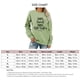 thumbnail image 5 of Sudadera holgada con cuello redondo y estampado de letras para citas Sudadera informal de manga larga verde oliva, 5 of 5