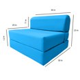 thumbnail image 3 of Turquoise Sleeper Chair Folding Foam Beds, Portable Studio Sofa Guest Bed, 6 x 36 x 70, 3 of 6