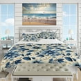 thumbnail image 2 of DESIGN ART Designart "White And Blue Chrysanthemum Tranquility" White Floral bedding set with shams Twin, 2 of 5