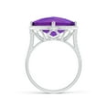 thumbnail image 2 of ANGARA Natural 8 Ct. Amethyst with Diamond Halo Ring in 14K White Gold for Women (Ring Size: 3), 2 of 9