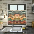 thumbnail image 4 of Yayeee Kitchen Curtains Tier Pair Light Filtering 27"x36" Rod Pocket Short Cafe Window Panel, Abstract Wavy Landscape, 4 of 7