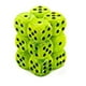 thumbnail image 2 of Chessex Dice D6 Sets: Vortex Bright Green with Black - 16Mm Six Sided Die (12) Block of Dice Chessex 27630, 2 of 2