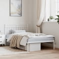 thumbnail image 1 of vidaXL Metal Bed Frame with Headboard White 100x200 cm, 1 of 5