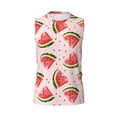 thumbnail image 6 of Lsque Hand Drawn Watermelon Print Men's Cotton Blend Sleeveless Muscle Shirts (S-3XL)- Moisture Wicking, Odor Protection, UPF 30+,Small, 6 of 8