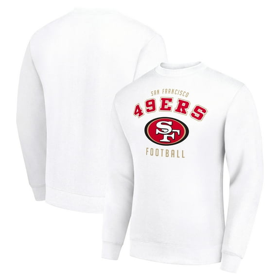 Men's Starter White San Francisco 49ers Team Logo Pullover Sweatshirt