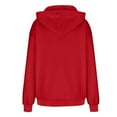 thumbnail image 3 of Fmbrln Womens Plus Size Solid Hoodie Fall Winter Fashion Long Sleeve Oversized Hooded Sweatshirts Loose Comfy Pullover Tops with Pockets Red XL, 3 of 4