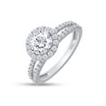 thumbnail image 3 of AFFY 1.50CT Moissanite Diamond Halo Split Shank Engagement Ring for Women 14K White Gold over Silver-6.5, 3 of 5
