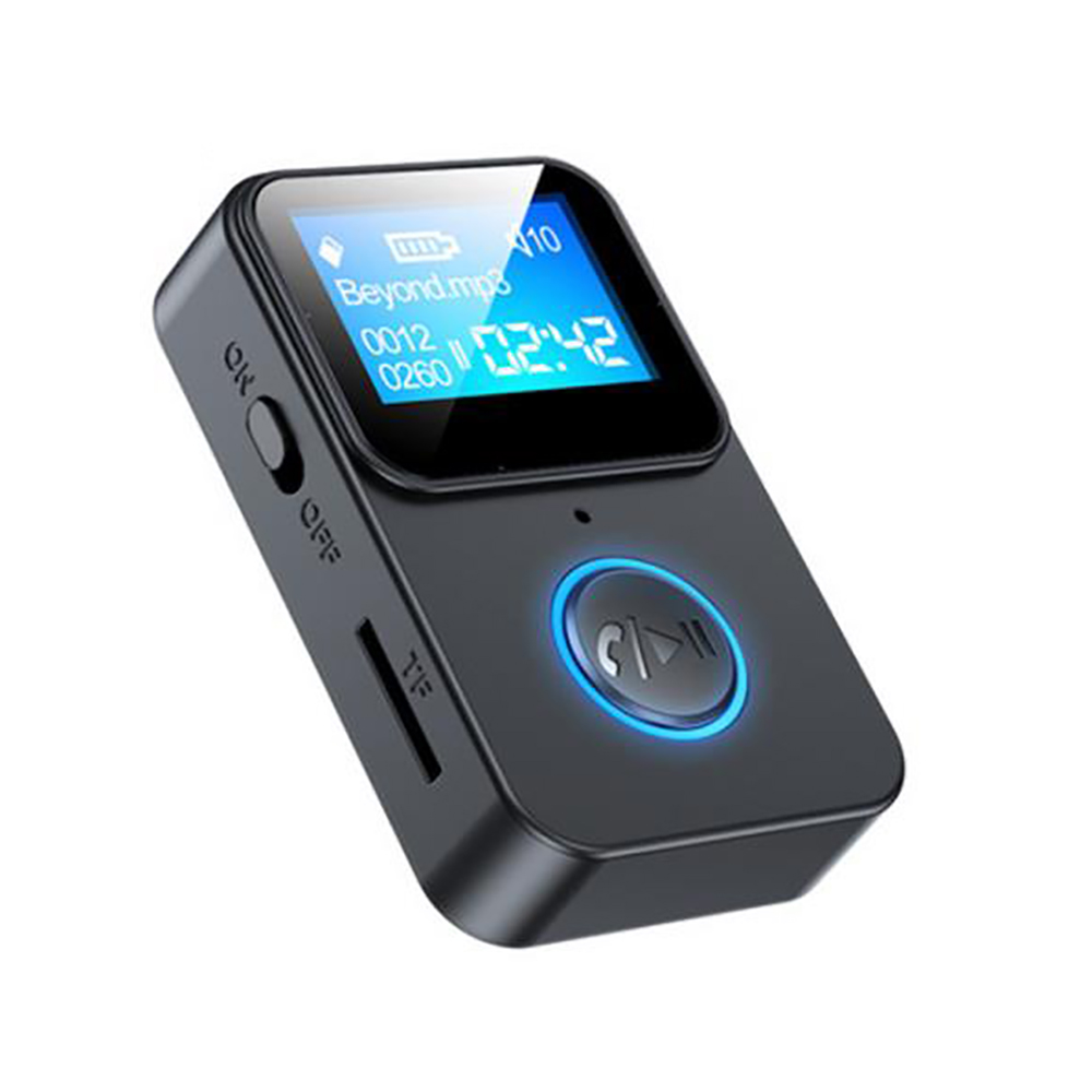 C33 Bluetooth 5.0 Receiver LED Display MP3 Music TF Player 3.5mm AUX Wireless Audio Adapter for