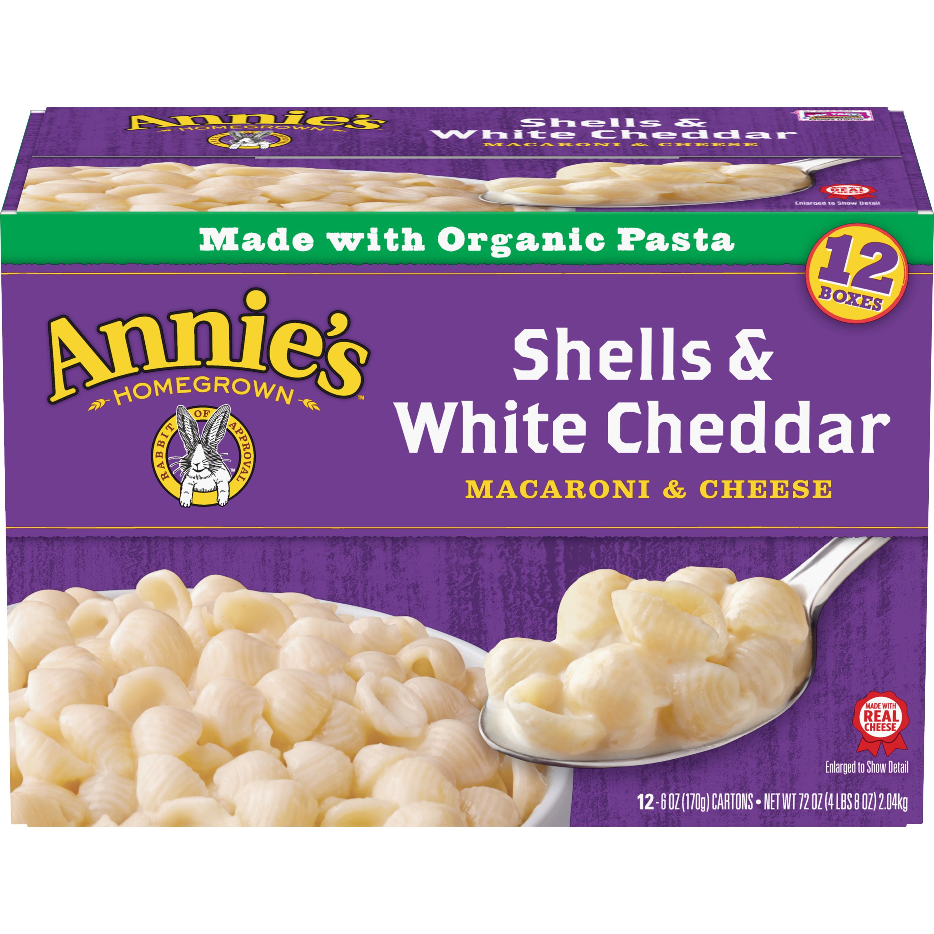 Annie's Shells and White Cheddar Macaroni and Cheese, 12 Count