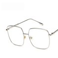 thumbnail image 3 of Gafas cuadradas de metal con montura vintage, polígono artístico, espejo plano, gafas cuadradas con montura grande, 3 of 4
