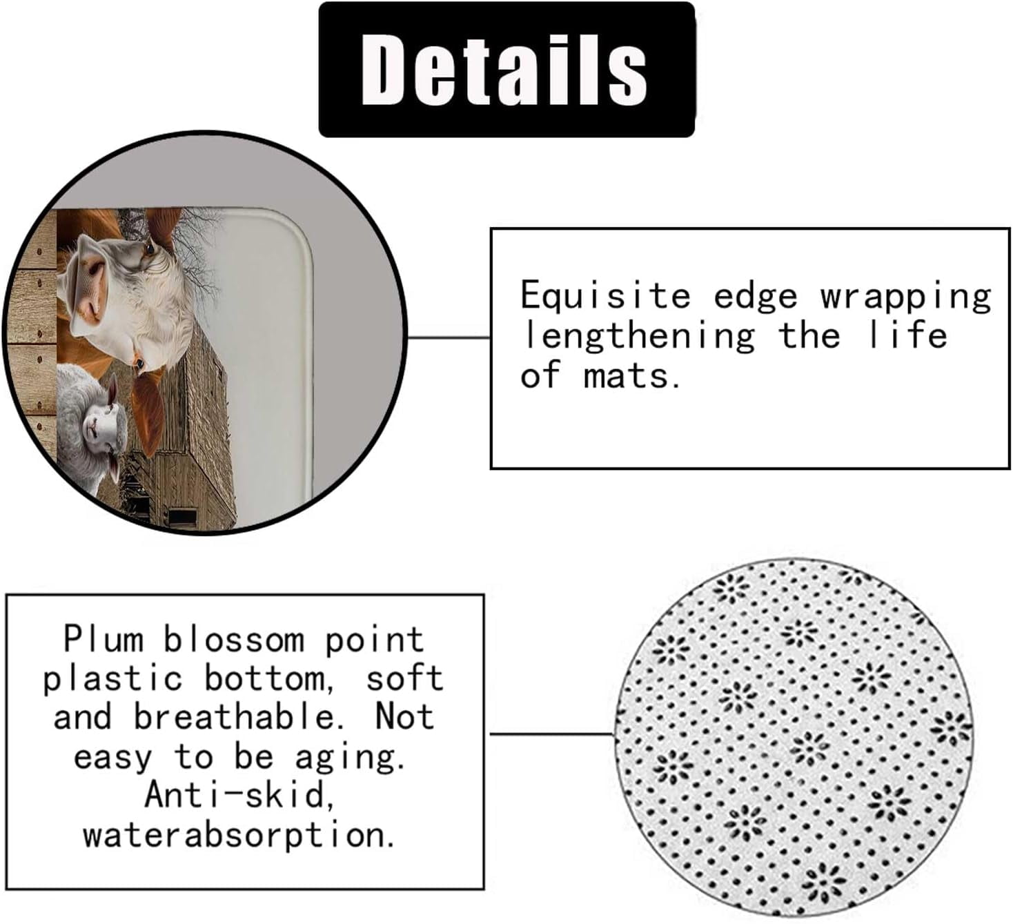 4PCS Funny Highland Cow Shower Curtain Set, Waterproof White Fabric Shower Curtain, Non-Slip Bath Mat Bathroom Rugs Sunflower Floral Farm Animal Western Country Rustic Farmhouse Bathroom Decor