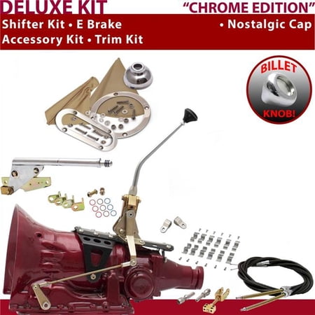 American Shifter 4L80E Shifter Kit Chrome 10 in. E Brake Cable Clamp Clevis Trim Kit for EF50A