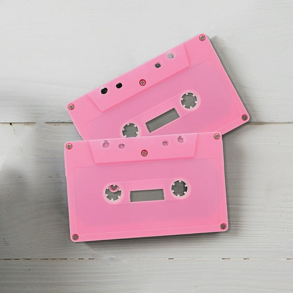 LEORX DIY Projects Cassette Tape Pink Plastic 2Pcs 3.9X2.5X0.5In
