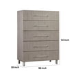thumbnail image 5 of Benjara BM273045 54 in. Ann Wood 5 Drawer Tall Chest Dresser with Clear Handles, Gray, 5 of 5