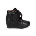 thumbnail image 2 of New Girl Link Peggy-61K Leatherette Round Toe High Top Wedge Sneaker, 2 of 5