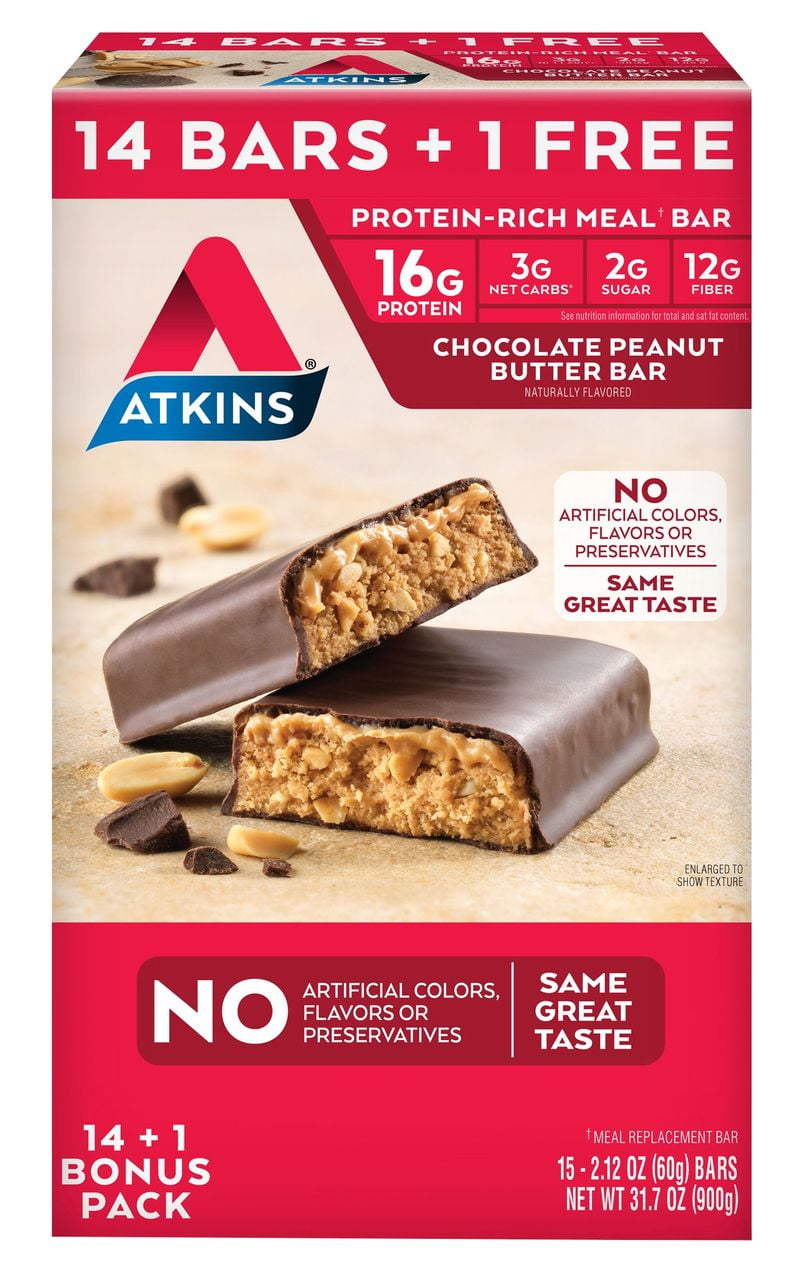 Product of Atkins Chocolate Peanut Butter Bar, 15 pk./2.12 oz. - Walmart.com - Walmart.com