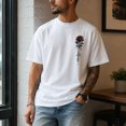 thumbnail image 7 of Men's Rose Graphic T-Shirt, Unisex Classic Fit Crewneck Cotton Blend Tee, 7 of 7