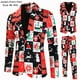 thumbnail image 4 of Conjunto de 3 piezas de traje con chaleco y pantalón con estampado digital navideño, 4 of 6