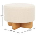 thumbnail image 3 of SAFAVIEH Alistair Modern Faux Shearling Ottoman, Off White/Natural, 3 of 10