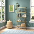 thumbnail image 2 of Evelyn&Zoe Inez 68" Tall Rectangular Bookcase in Brass, 2 of 5