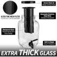 thumbnail image 3 of 1 Gallon Cold Brew Coffee Maker with EXTRA-THICK Glass Carafe & Stainless Steel Mesh Filter - Premium Iced Coffee Maker, Cold Brew Pitcher & Tea Infuser - by Zulay Kitchen (Black), 3 of 7