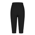 thumbnail image 4 of Summer Pants for Women Fashion Casual Print Drawstring Pocket Cropped Casual Pants Womens Designer Slim Athletic High L Oversized Women Linen for Work Clothes under 30 14 Wide Black L, 4 of 5