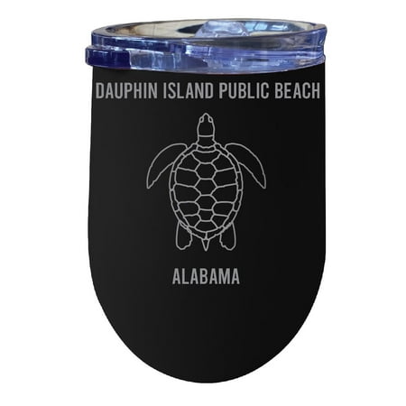 

Dauphin Island Public Beach Alabama 12 oz Black Laser Etched Insulated Wine Stainless Steel