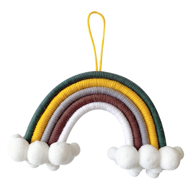 Colgante de decoración de habitación para niños, colgante de decoración de pared de arco iris de nubes tejidas Wmkox8yii fhajkh1035