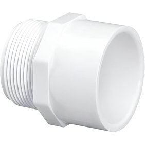 1 Inch PVC Male Adapter &ndash; SCH 40 Pipe Fitting with Slip Socket x 1" MNPT Male Thread, White PVC Connector for Plumbing and Water Line Systems