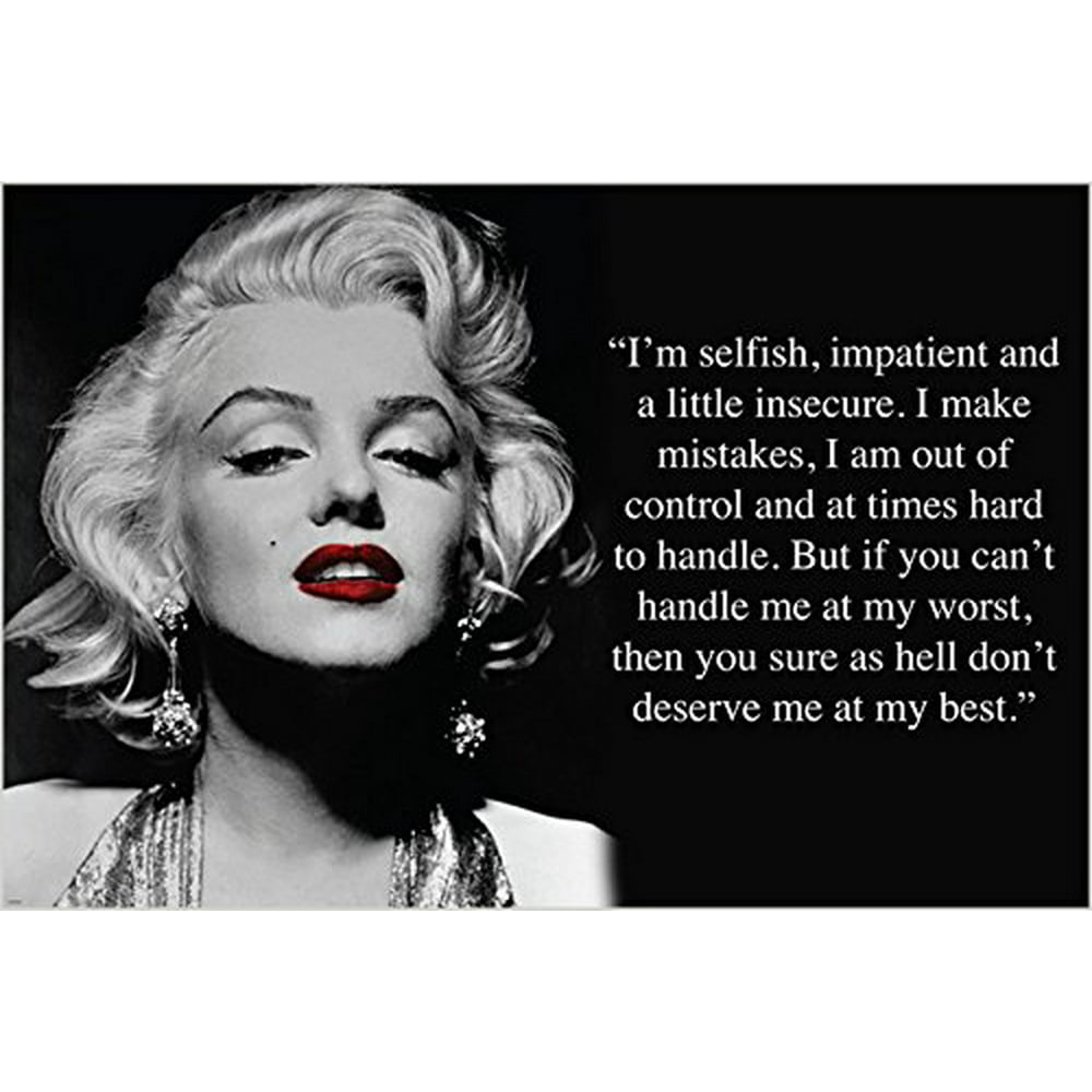You Can T Handle Me Quotes Famous Blonde Bombshell Marilyn Monroe Photo Poster "If You Can'T