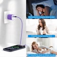 thumbnail image 6 of PENGARO 2-Pack 1A Type C Charger Block with 6FT Star Braided USB C Cable, Compact USB Wall Charger Compatible with iPhone Samsung Android Phone, Purple, 6 of 7