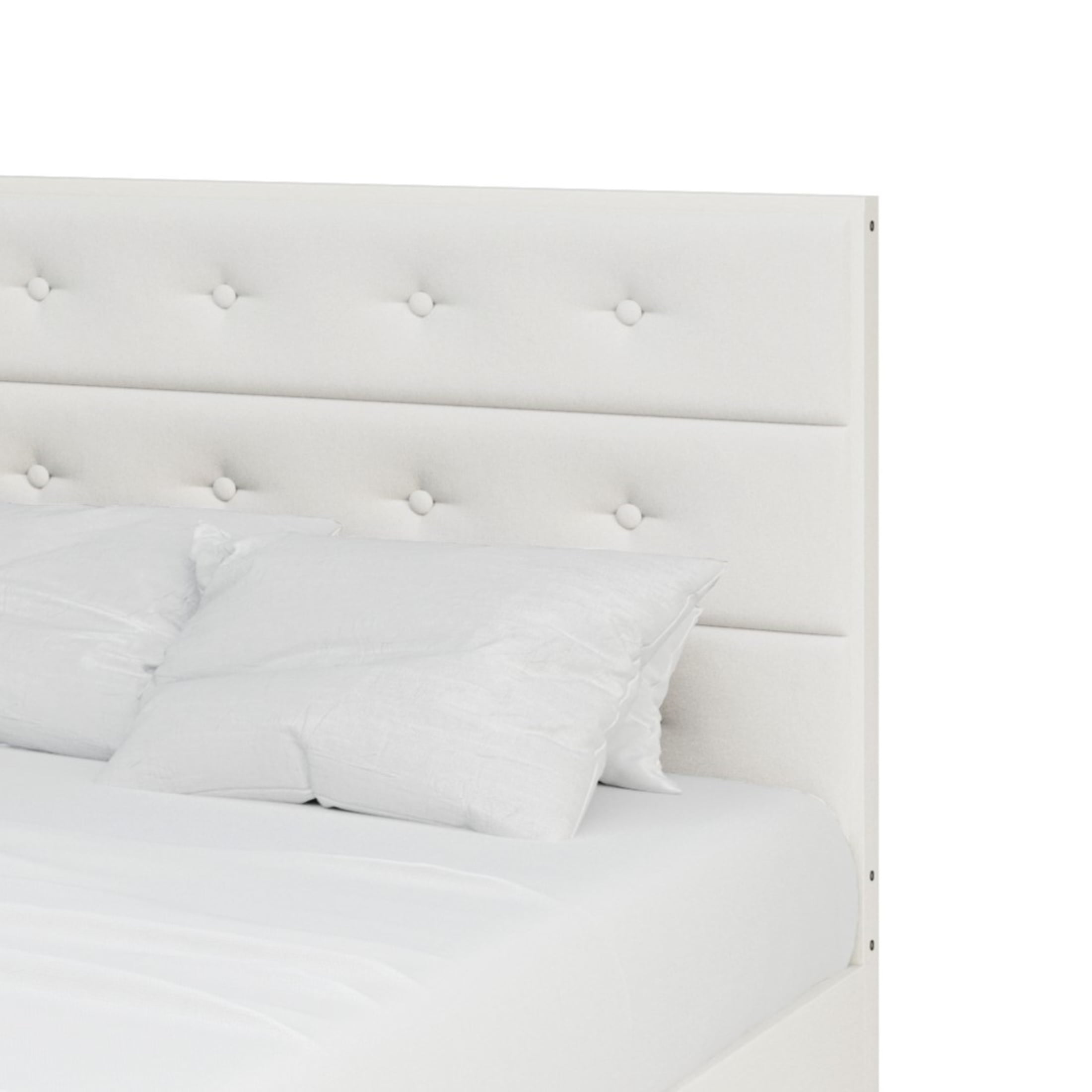 Castle Place Elegant Mid-Century Wooden Twin Platform Bed, White