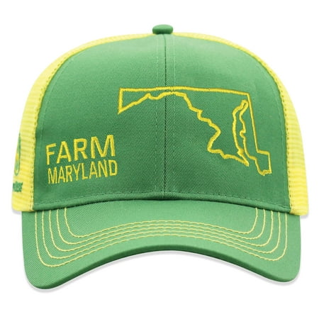 John Deere Farm State Pride Baseball Cap – Maryland, Green & Yellow, Adjustable