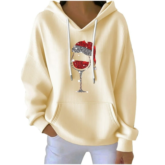 Aofany Christmas Crewneck Sweatshirt For Women Hoodied Sweatshirts Fashion 2025 Casual Xmas Printed Long Sleeve Blouse Pullover Tops