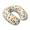 Cauagu Dog Faces Pattern Travel Pillow Memory Foam, UShaped Neck