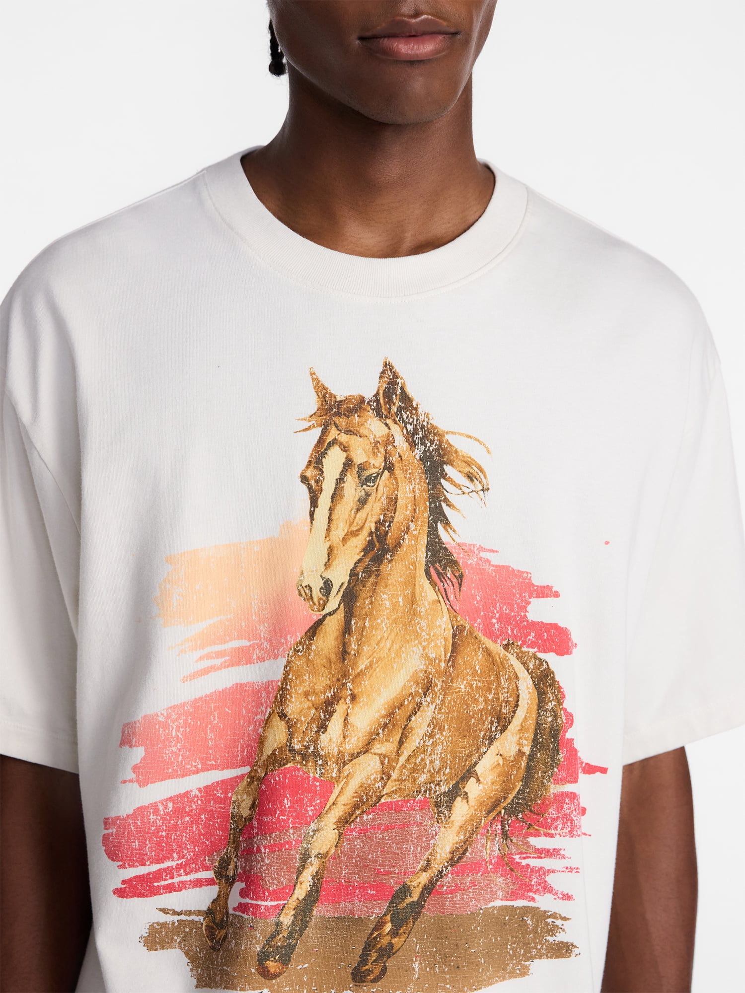 No Boundaries Boxy Fit Heavyweight Graphic Tee Shirt with Short Sleeves, Men's XS-4XLT