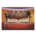 thumbnail image 1 of TV Show Cutting Board, Cartoon Style Graphic of Talk Show Studio with Couches Camera and Backstage View, Decorative Tempered Glass Cutting and Serving Board, in 3 Sizes, by Ambesonne, 1 of 2