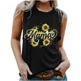 thumbnail image 2 of Wycnly Womens Tank Tops Summer Sunflower Graphics Round Neck Sleeveless T Shirts Fashion MAMA Letter Print Loose Breathable Vest Blouses Black xl Clearance Under $5, 2 of 5
