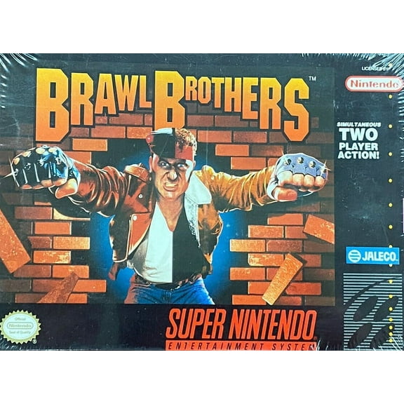 Restored Brawl Brothers (Super Nintendo, 1993) SNES Fighting Game (Refurbished)