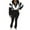 Black, variant on Perfectbot Womens Fall Outfit Set Zip Up Crop Coats and Leggings Set Casual Daily Wear Sportswear Tracksuit Set
