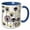 Blue/White, variant on 3drose, Allium in Bloom Flower Background Retro Abstract Cut Out 3, 11oz Two-tone Yellow Mug
