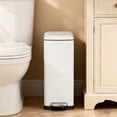 thumbnail image 4 of 8 Gallon Slim Stainless Steel Trash Can, Step Pedal Garbage Bin with Soft Close Lid, Fingerprint Resistant & Space Saving Waste Bin for Kitchen Bathroom Narrow Spaces - White, 4 of 7