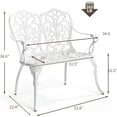 thumbnail image 2 of Villeston Outdoor Patio Garden Benches -Aluminum Furniture for Park Lawn Front Porch White, 2 of 8