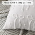 thumbnail image 2 of COOKCOK Bow Throw Pillow Covers 18x18 Set of 2 Decorative Pillow Covers Soft Plush Faux Wool Aesthetic Pillowcases Preppy Room Decor for Bed Sofa Couch Living Room, White, 2 of 7