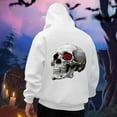 thumbnail image 2 of Mens Hoodie Sweatshirt Halloween Skull Graphic Loose Hooded Mens Casual Clothing,White,S, 2 of 4