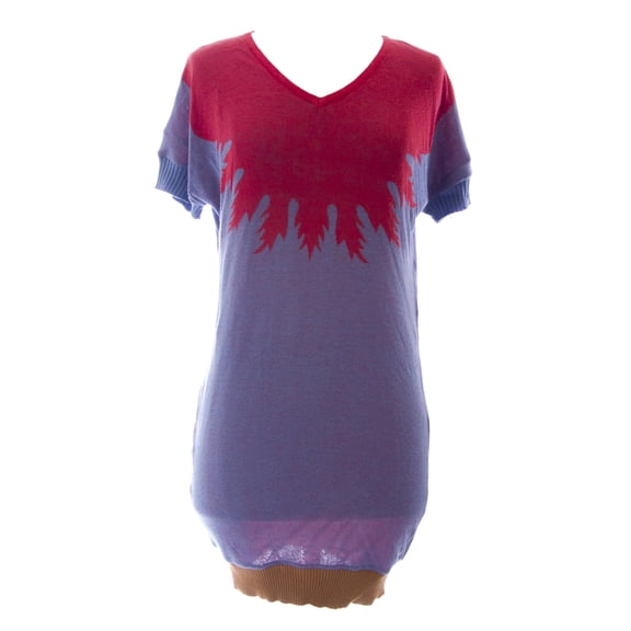 ETERNAL CHILD Women's Multicolored Tunic Short Slv Printed Sweater Sz S NEW