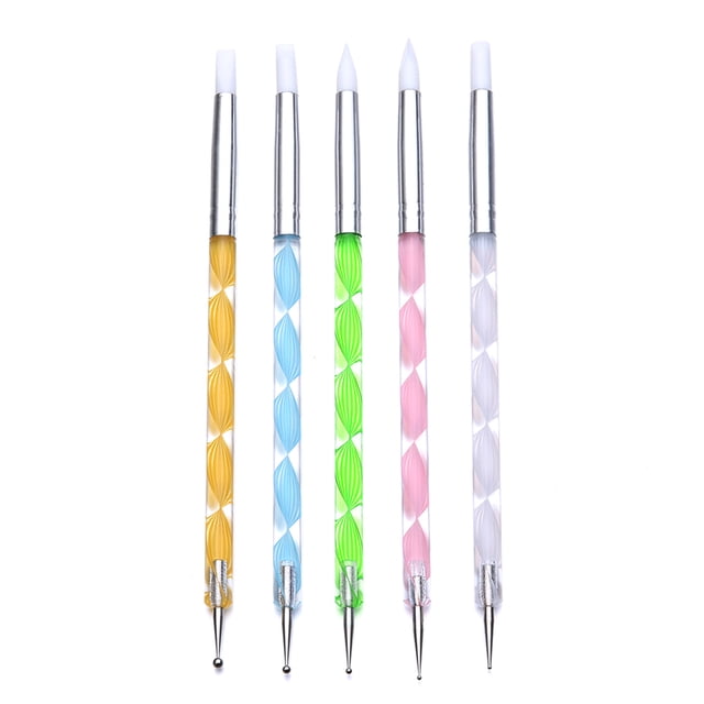 5 uds, bolígrafo de punteado de uñas de doble punta, juego de cepillos Eccomum Plumas de uñas